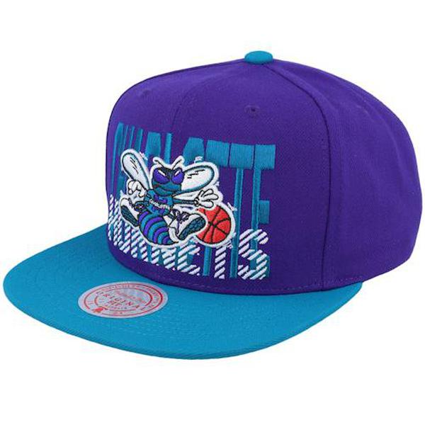 Mitchell & Ness Charlotte Hornets Cross Check HWC Snapback Hat-Black Sheep Skate Shop