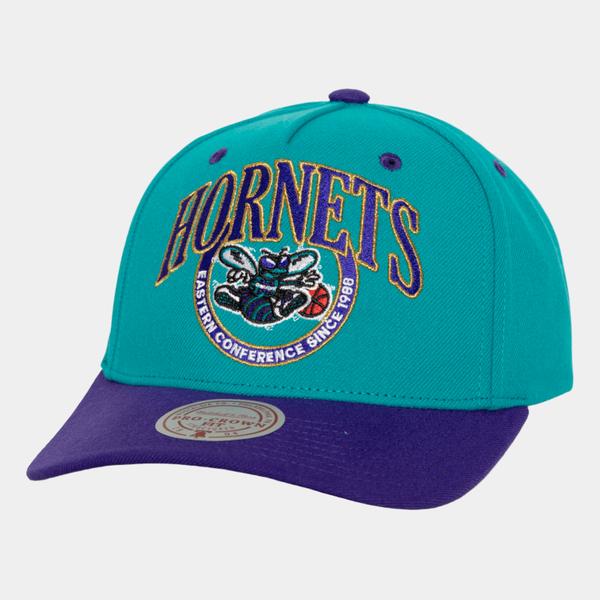 Mitchell & Ness Charlotte Hornets Crown Jewels Pro HWC Snapback Hat Teal - Purple-Black Sheep Skate Shop