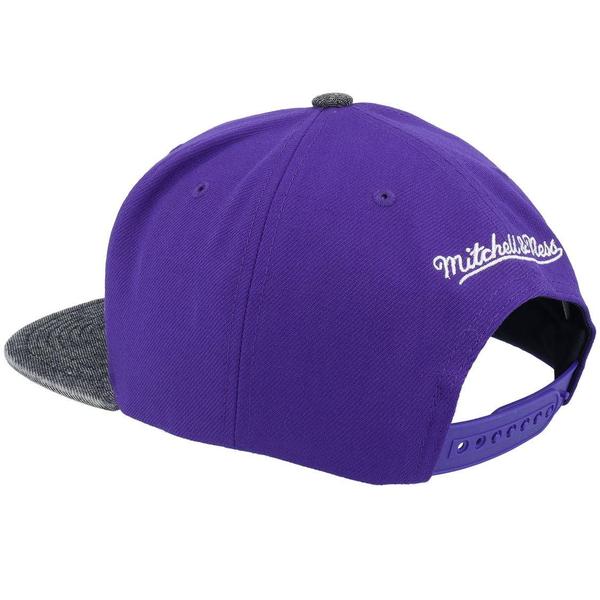 Mitchell & Ness Charlotte Hornets Denim Patchwork Pro HWC Snapback Hat Purple-Black Sheep Skate Shop