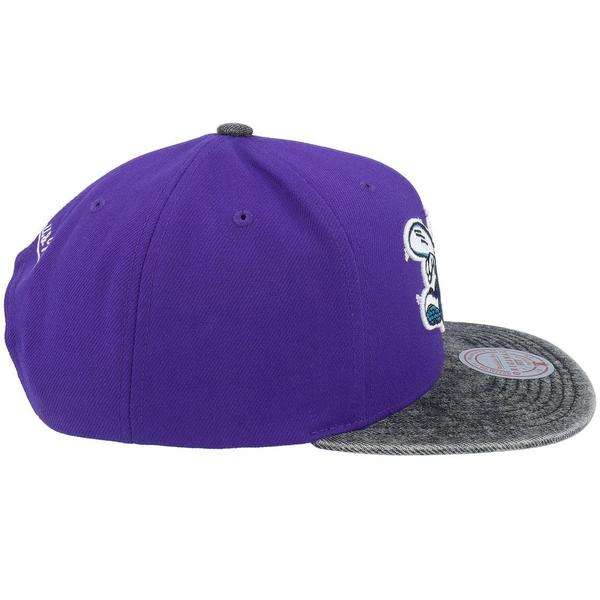 Mitchell & Ness Charlotte Hornets Denim Patchwork Pro HWC Snapback Hat Purple-Black Sheep Skate Shop