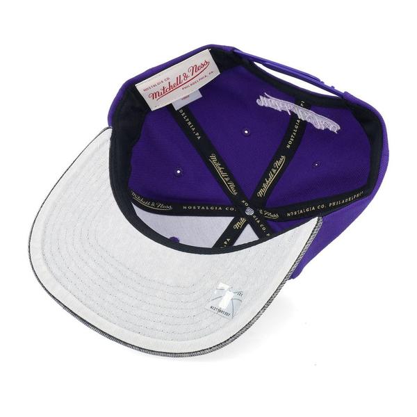 Mitchell & Ness Charlotte Hornets Denim Patchwork Pro HWC Snapback Hat Purple-Black Sheep Skate Shop