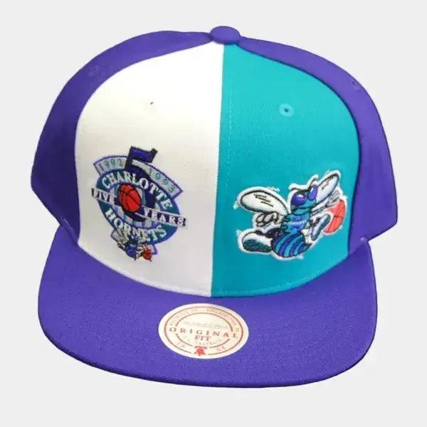 Mitchell & Ness Charlotte Hornets Duo Front Pro HWC Snapback Hat Purple - Teal - White-Black Sheep Skate Shop