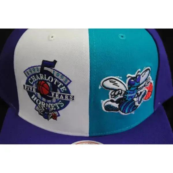 Mitchell & Ness Charlotte Hornets Duo Front Pro HWC Snapback Hat Purple - Teal - White-Black Sheep Skate Shop