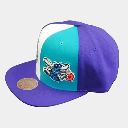 Mitchell & Ness Charlotte Hornets Duo Front Pro HWC Snapback Hat Purple - Teal - White-Black Sheep Skate Shop