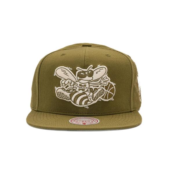 Mitchell & Ness Charlotte Hornets Fashion Basic HWC Snapback Hat Olive-Black Sheep Skate Shop