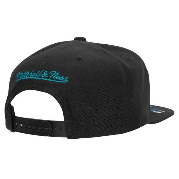 Mitchell & Ness Charlotte Hornets Front Loaded HWC Snapback Hat Black-Black Sheep Skate Shop