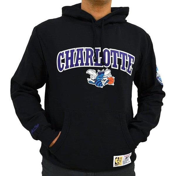 Mitchell & Ness Charlotte Hornets Game Time Retro Fleece Hoody Black-Black Sheep Skate Shop