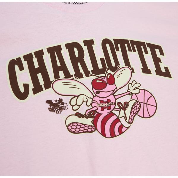 Mitchell & Ness Charlotte Hornets Hardwood Classics Brown Sugar Bacon T-Shirt Pink-Black Sheep Skate Shop