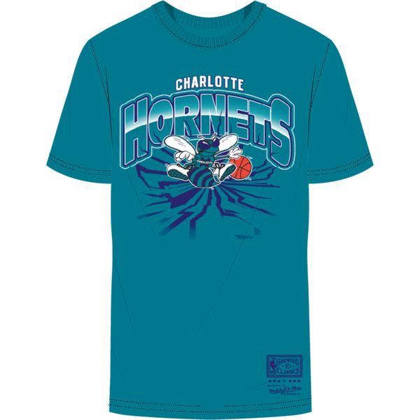 Mitchell & Ness Charlotte Hornets Hardwood Classics Earthquake T-Shirt Teal-Black Sheep Skate Shop