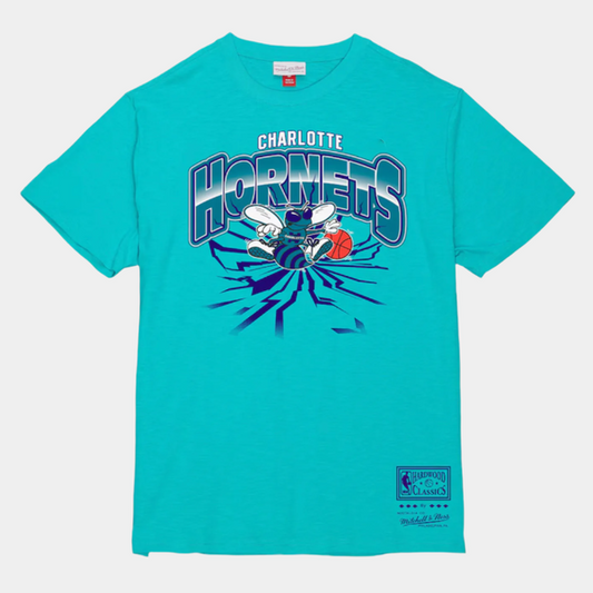 Mitchell & Ness Charlotte Hornets Hardwood Classics Earthquake T-Shirt Teal-Black Sheep Skate Shop
