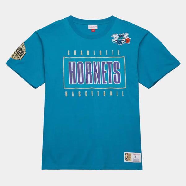 Mitchell & Ness Charlotte Hornets Hardwood Classics OG 2.0 Premium T-Shirt Teal-Black Sheep Skate Shop