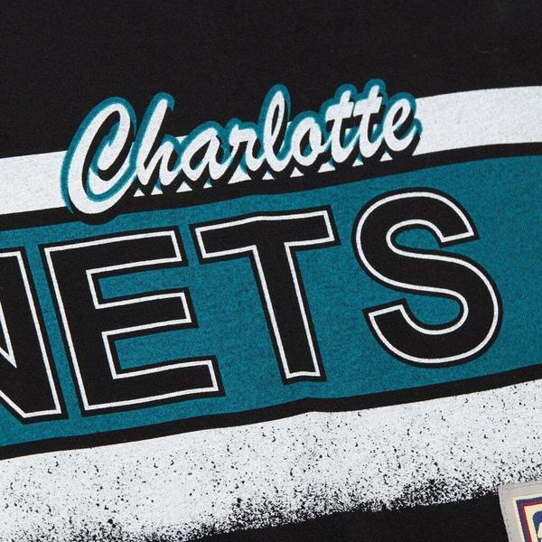 Mitchell & Ness Charlotte Hornets Hardwood Classics Oversized Fashion Premium T-Shirt Black-Black Sheep Skate Shop