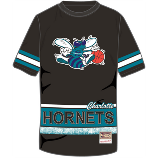 Mitchell & Ness Charlotte Hornets Hardwood Classics Oversized Fashion Premium T-Shirt Black-Black Sheep Skate Shop