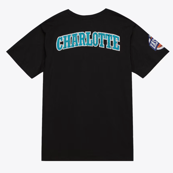 Mitchell & Ness Charlotte Hornets Hardwood Classics Team OG Premium T-Shirt Black-Black Sheep Skate Shop