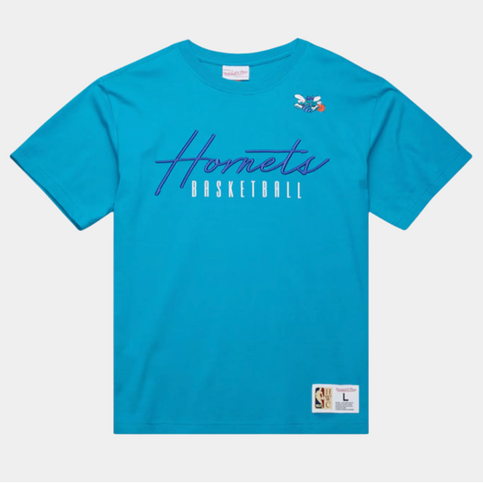 Mitchell & Ness Charlotte Hornets Hardwood Classics Training Day Premium T-Shirt Teal-Black Sheep Skate Shop