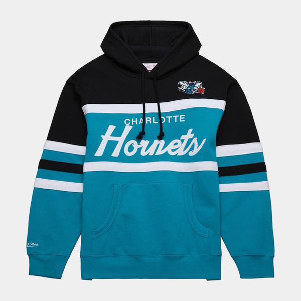 Mitchell & Ness Charlotte Hornets Head Coach Hoody Black-Black Sheep Skate Shop
