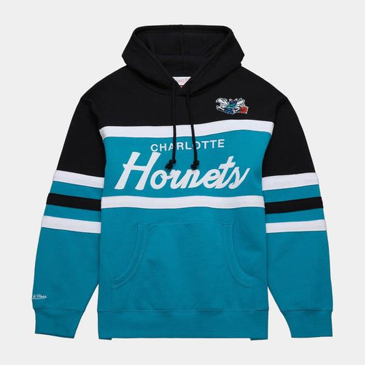 Mitchell & Ness Charlotte Hornets Head Coach Hoody Black-Black Sheep Skate Shop