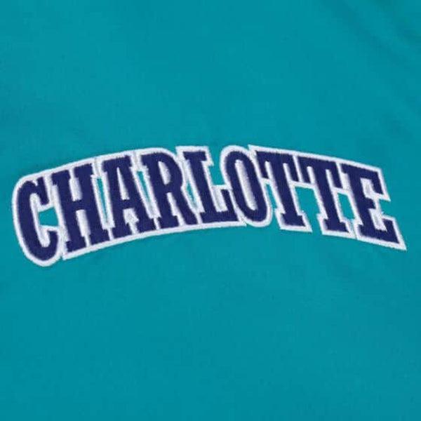 Mitchell & Ness Charlotte Hornets Heavyweight Satin Jacket Teal-Black Sheep Skate Shop