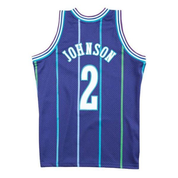 Mitchell & Ness Charlotte Hornets Larry Johnson Alternate 1994-95 Swingman Jersey Purple-Black Sheep Skate Shop