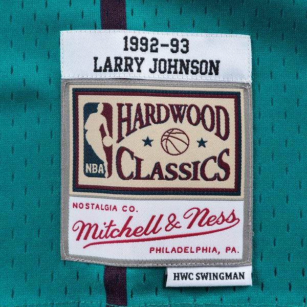 Men's Mitchell & Ness Larry Johnson Charlotte Hornets White 1992-93 Hardwood Classics Swingman Jersey