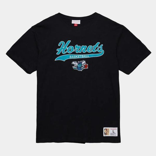 Mitchell & Ness Charlotte Hornets Legendary Slub Vintage Logo T-Shirt Black-Black Sheep Skate Shop