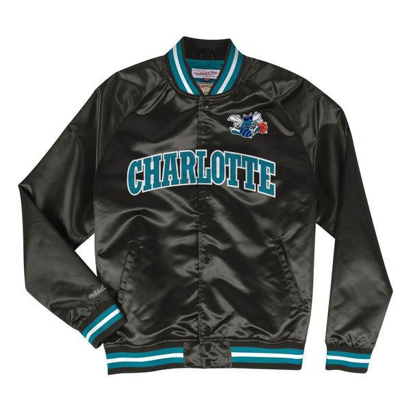 Mitchell & Ness Charlotte Hornets Lightweight Satin Jacket Black-Black Sheep Skate Shop