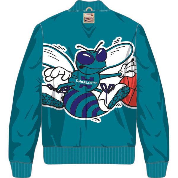Mitchell & Ness Charlotte Hornets Lightweight Satin Jacket Gold - Teal-Black Sheep Skate Shop