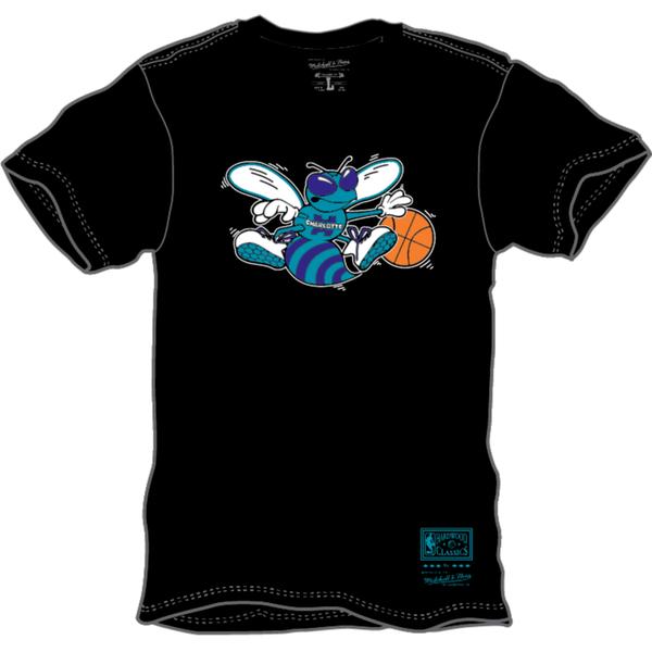 Mitchell & Ness Charlotte Hornets MVP Arch Hardwood Classics NBA T-Shirt Black-Black Sheep Skate Shop