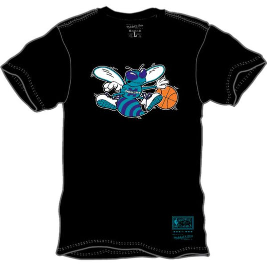 Mitchell & Ness Charlotte Hornets MVP Arch Hardwood Classics NBA T-Shirt Black-Black Sheep Skate Shop