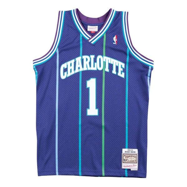 Mitchell & Ness Charlotte Hornets Muggsy Bogues Alternate 1994-95 Swingman Jersey Purple-Black Sheep Skate Shop