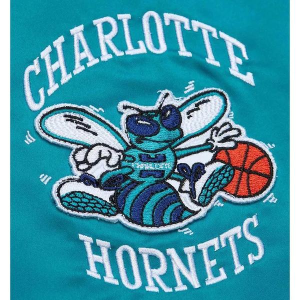 Mitchell & Ness Charlotte Hornets NBA Lightweight Satin Jacket Teal-Black Sheep Skate Shop