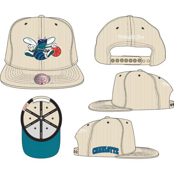 Mitchell & Ness Charlotte Hornets Off Cord HWC Snapback Hat Off White-Black Sheep Skate Shop