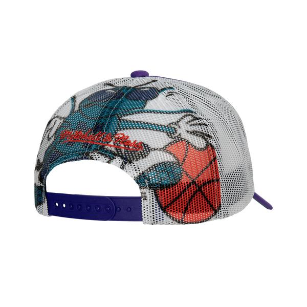 Mitchell & Ness Charlotte Hornets Off The Backboard Retro Trucker HWC Snapback Hat-Black Sheep Skate Shop