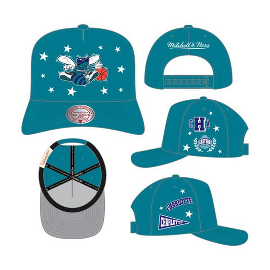 Mitchell & Ness Charlotte Hornets Pep Rally Pro HWC Snapback Hat Teal-Black Sheep Skate Shop