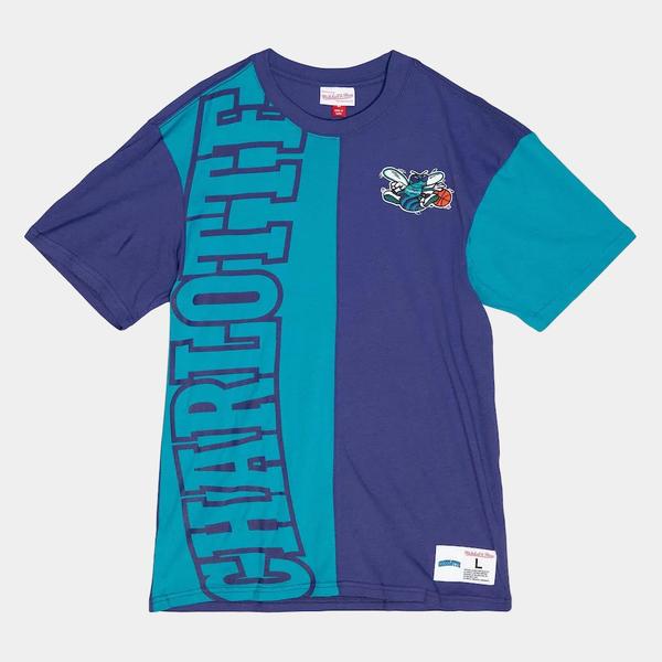 Mitchell & Ness Charlotte Hornets Play By Play 2.0 T-Shirt Purple - Teal-Black Sheep Skate Shop