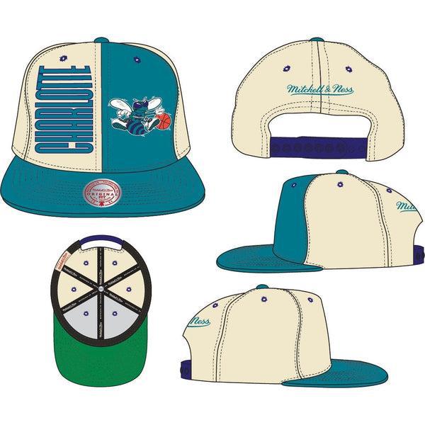 Mitchell & Ness Charlotte Hornets Pop Panel HWC Snapback Hat Cream - Teal-Black Sheep Skate Shop