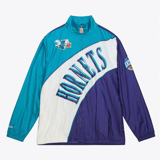 Mitchell & Ness Charlotte Hornets Retro NBA Arched Lined Jacket Teal - Purple - White-Black Sheep Skate Shop