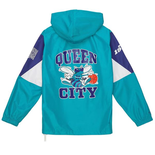 Mitchell & Ness Charlotte Hornets Retro NBA Team Origins Anorak Jacket Teal - Purple - White-Black Sheep Skate Shop