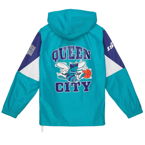 Mitchell & Ness Charlotte Hornets Retro NBA Team Origins Anorak Jacket Teal - Purple - White-Black Sheep Skate Shop