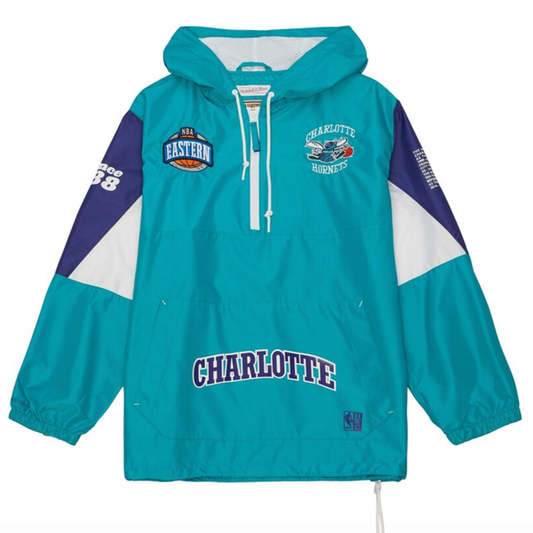 Mitchell & Ness Charlotte Hornets Retro NBA Team Origins Anorak Jacket Teal - Purple - White-Black Sheep Skate Shop