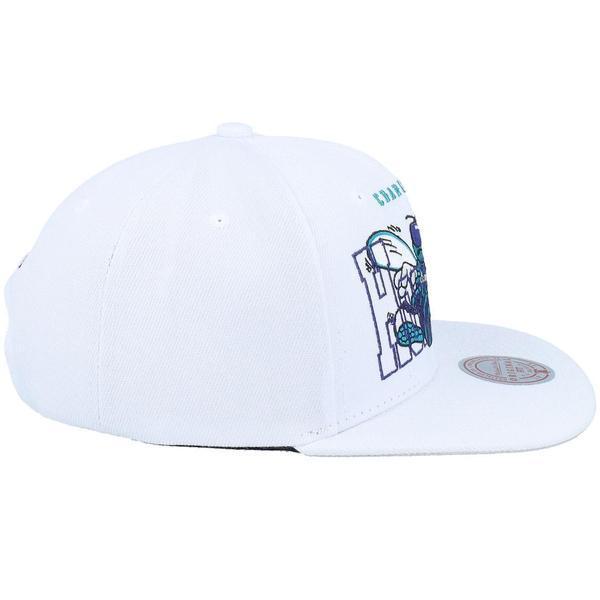 Mitchell & Ness Charlotte Hornets See Through HWC Snapback Hat White-Black Sheep Skate Shop