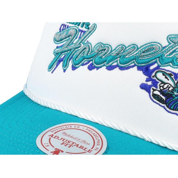 Mitchell & Ness Charlotte Hornets Shadow Drop Retro Trucker HWC Snapback Hat Teal - White-Black Sheep Skate Shop