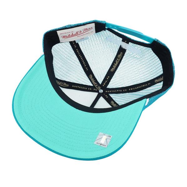 Mitchell & Ness Charlotte Hornets Shadow Drop Retro Trucker HWC Snapback Hat Teal - White-Black Sheep Skate Shop