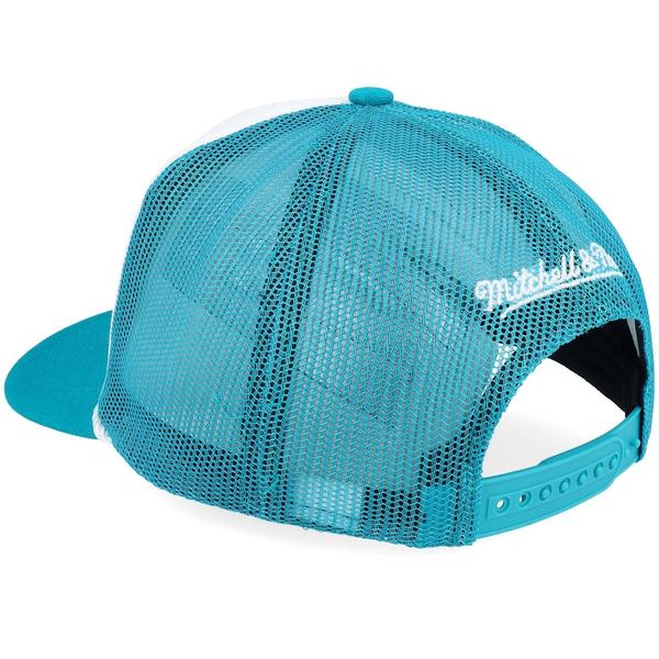 Mitchell & Ness Charlotte Hornets Shadow Drop Retro Trucker HWC Snapback Hat Teal - White-Black Sheep Skate Shop