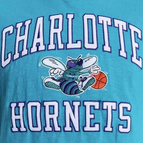 Mitchell & Ness Charlotte Hornets Slub Embroidered Hardwood Classics NBA T-Shirt Teal-Black Sheep Skate Shop
