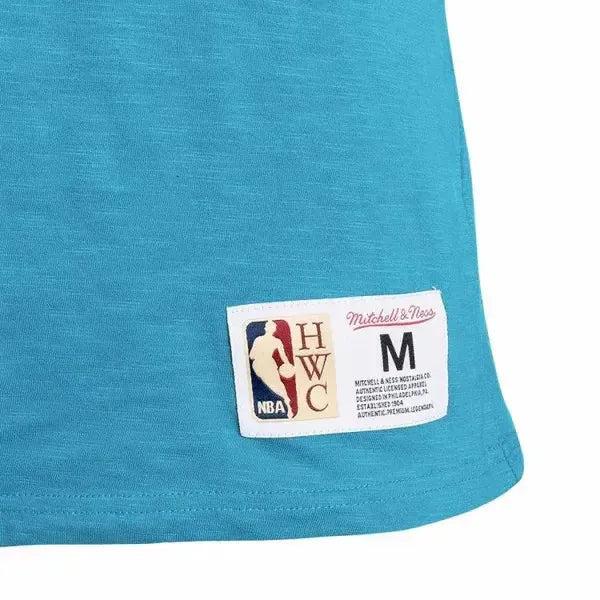 Mitchell & Ness Charlotte Hornets Slub Embroidered Hardwood Classics NBA T-Shirt Teal-Black Sheep Skate Shop