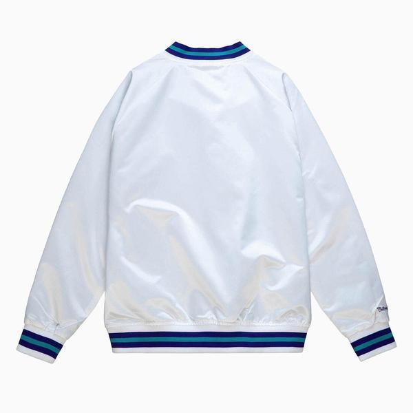 Mitchell & Ness Charlotte Hornets Special Script Lightweight Satin Jacket White-Black Sheep Skate Shop