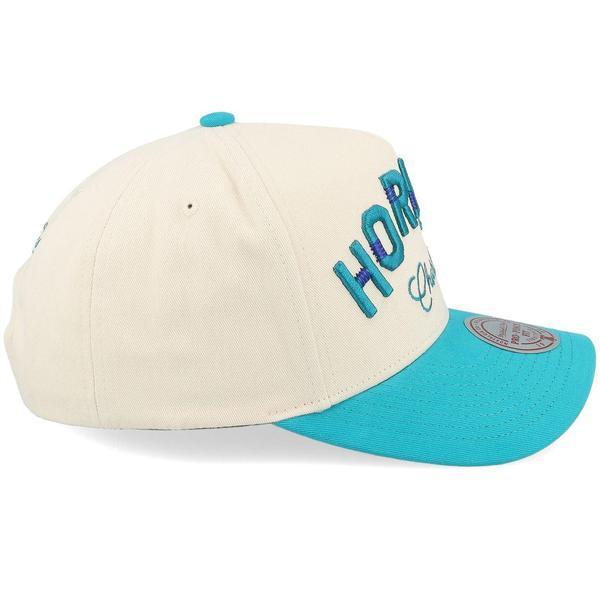 Mitchell & Ness Charlotte Hornets Staggered Zag Pro HWC Snapback Hat Off White-Black Sheep Skate Shop
