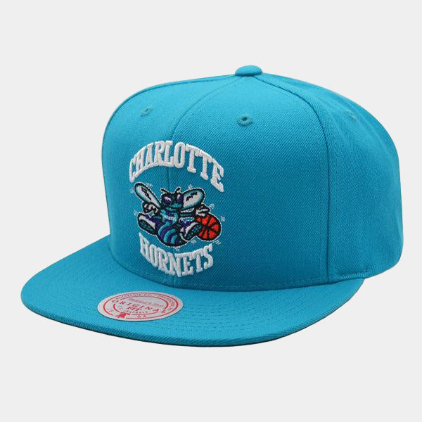 Mitchell & Ness Charlotte Hornets Team Ground Snapback Hat Teal-Black Sheep Skate Shop