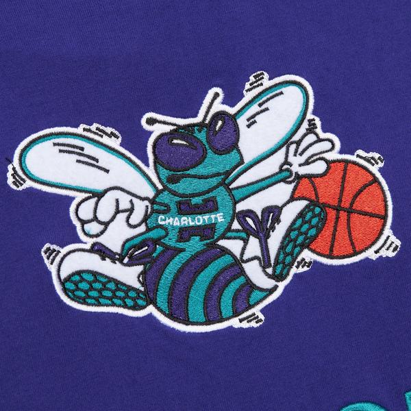 Mitchell & Ness Charlotte Hornets Team OG 3.0 Embroidered T-Shirt Purple - Teal-Black Sheep Skate Shop